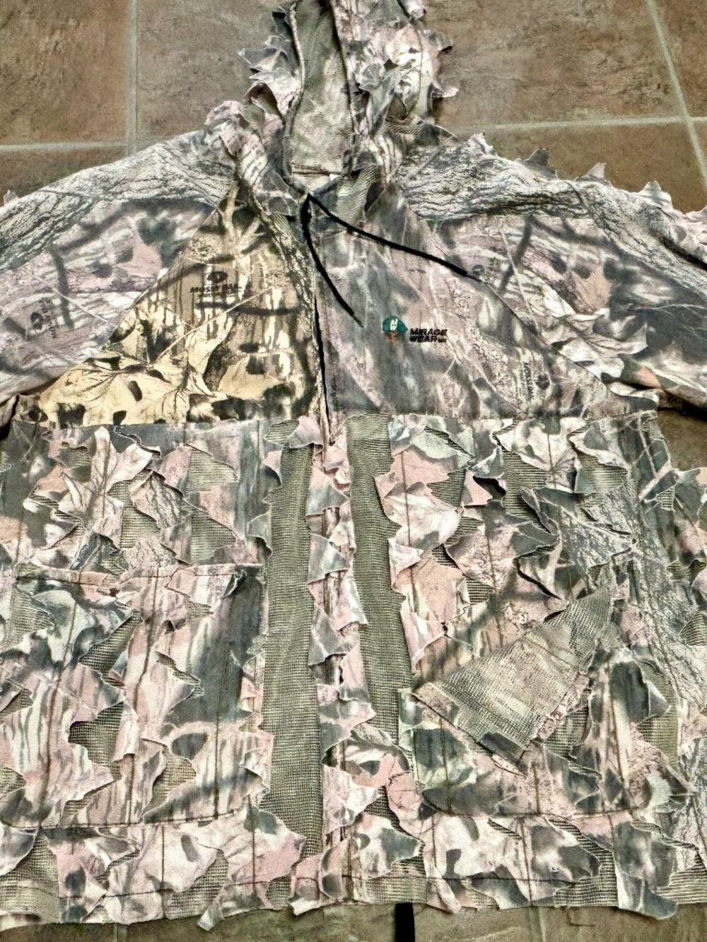 ~~Mirage Wear Mossy Oak Ghillie Shirt Mens L/X Camo Long Sleeve Pullover..VGUC!!